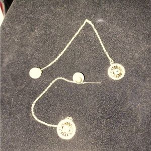 Earrings with a evil eye with  pearls very classic and elegant